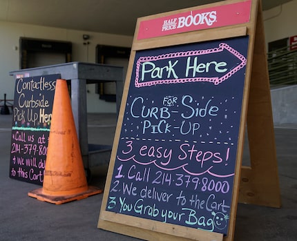 Half Price Books offers curbside pickup at the store on Northwest Highway in Dallas, Texas...