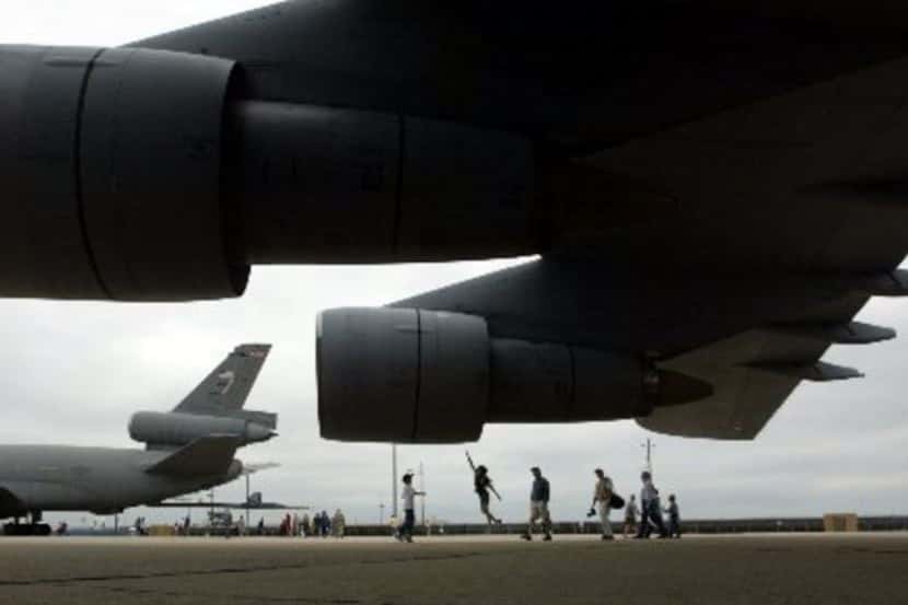  Cargo planes sit on the tarmac at the Naval Air Station Joint Reserve Base in Fort Worth.