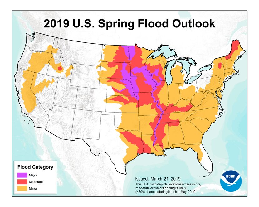 The National Oceanic and Atmospheric Administration issued its 2019 spring flood outlook...