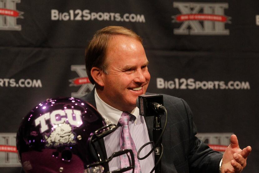 TCU football coach Gary Patterson, pictured during the Big 12 media days. Vegas expects...