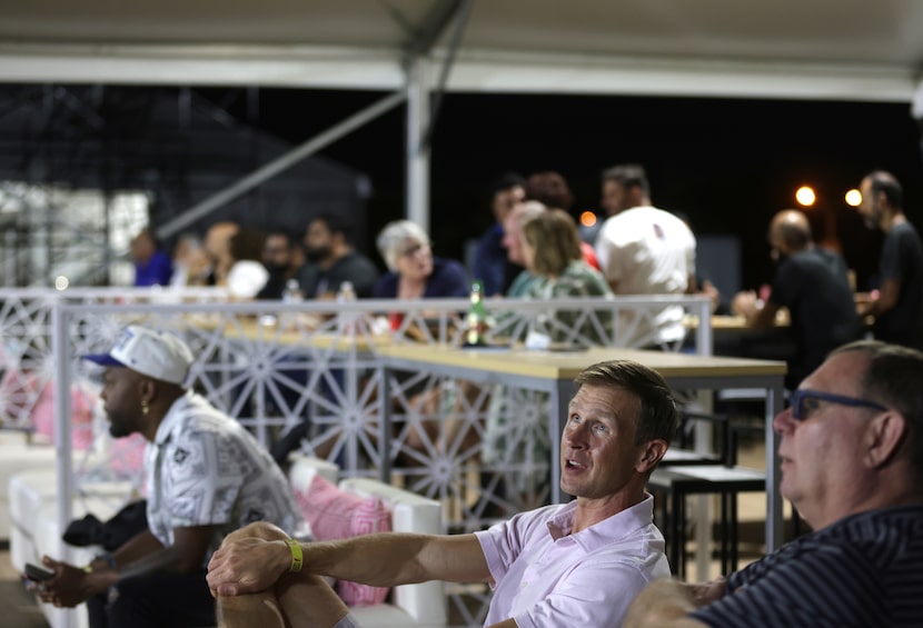 Fans watch the Monday night cricket action at UT Dallas. The National Cricket League made...