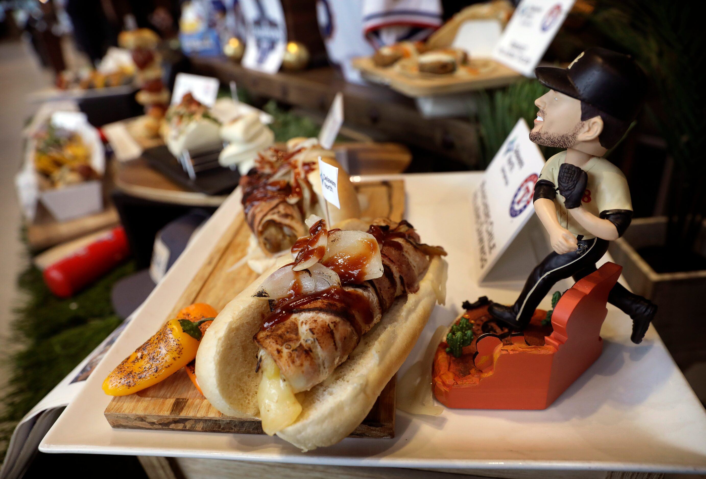 The Texas Rangers unveiled Ranchero Chile Relleno Dawgs, a menu item for the 2024 season at...