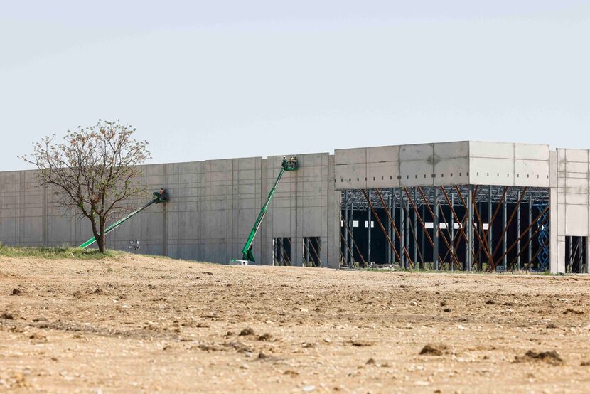 Alliance Center East 1 building under construction on the east side of I-35W on Thursday,...