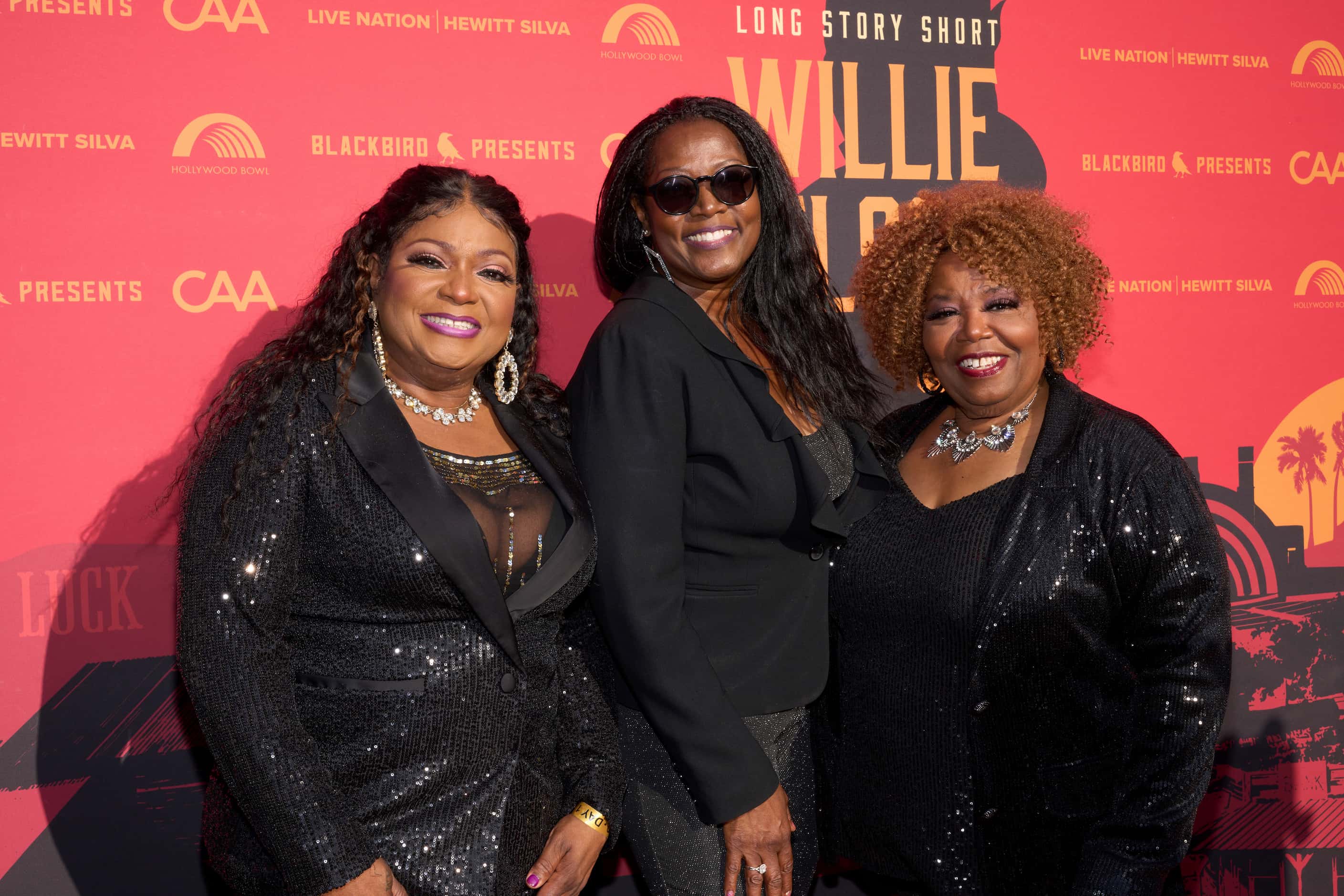 Regina McCrary, from left, Alfreda McCrary and Ann McCrary of The McCrary Sisters arrive at...