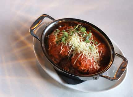 Lamb meatballs with sofrito sauce are one of the appetizers at Andreas Prime Steaks and...