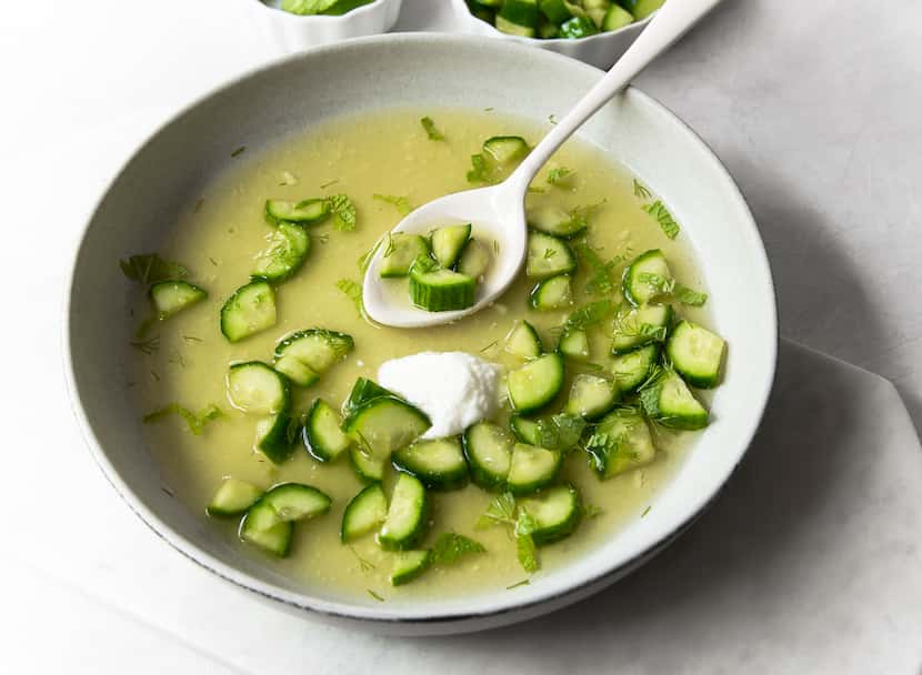 Chilled Turmeric Cucumber Soup