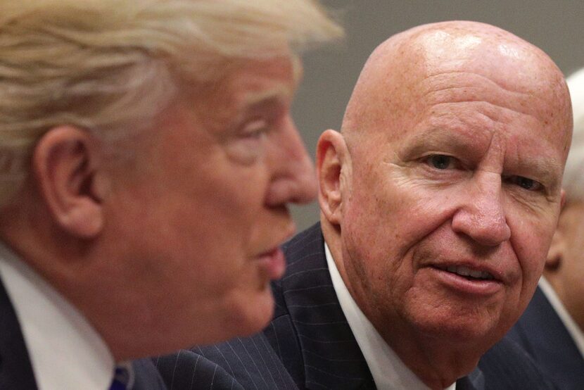 President Donald Trump conferred with House Ways and Means Committee Chairman Kevin Brady,...