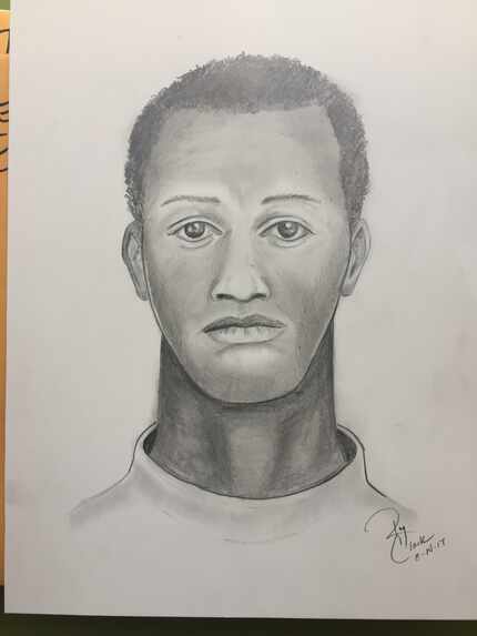 A sketch of the suspect who attacked and sexually assaulted a woman outside a Fort Worth club