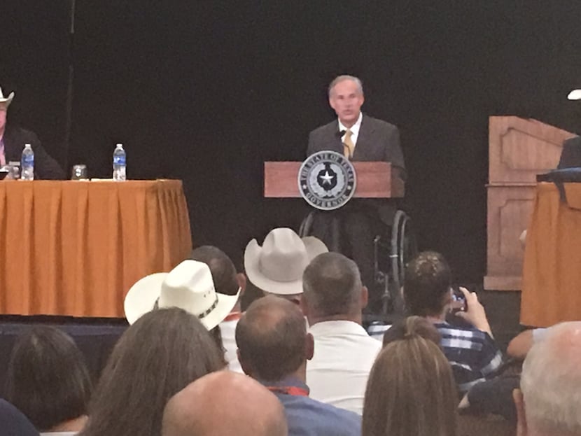 Gov. Greg Abbott addresses the Sheriffs' Association of Texas convention in Grapevine.