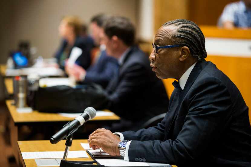 Commissioner John Wiley Price at a meeting March 19, 2020 in Dallas.