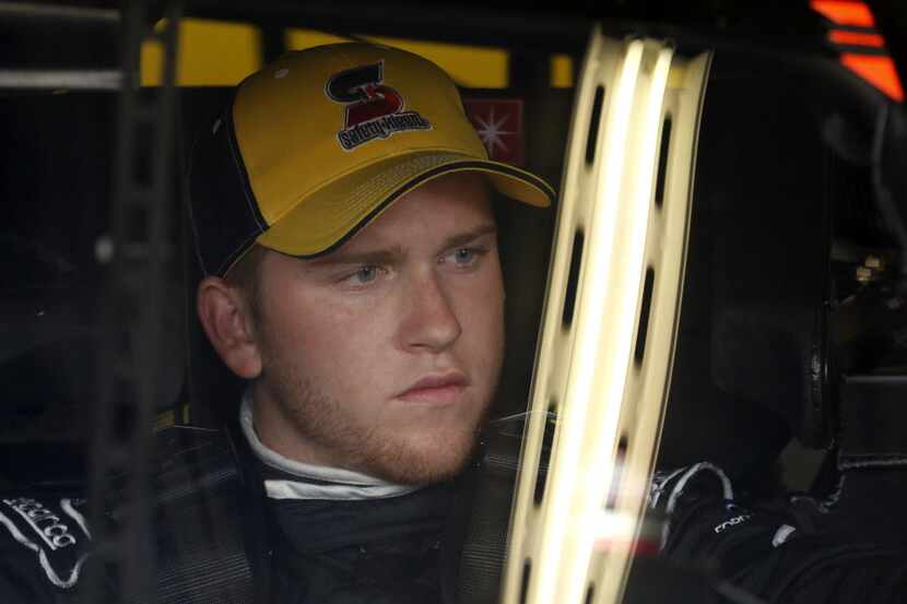 NASCAR Xfinity Series driver Chris Buescher (60) sits in his car before heading out to...