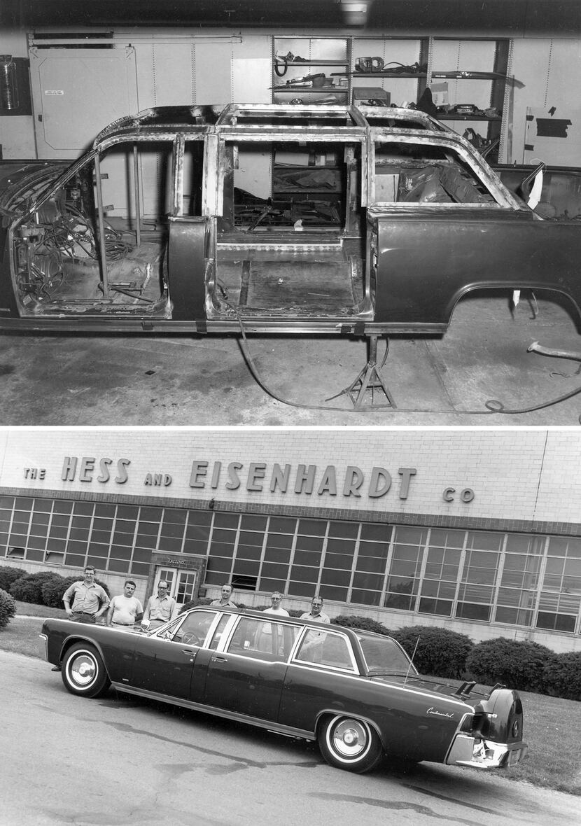 The limousine that John F. Kennedy was assassinated in on a trip to Dallas was sent back to...