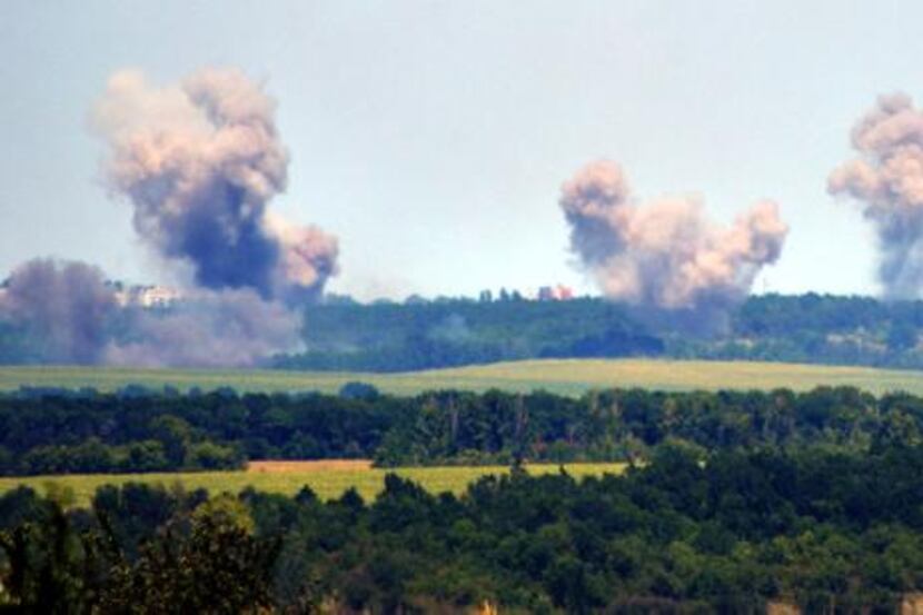 
Explosions are seen during combat near Lysychansk in eastern Ukraine. Recapturing the rebel...