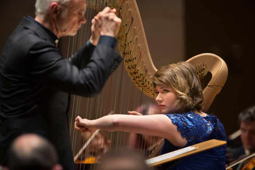 Principal harpist Emily Levin and the Dallas Symphony Orchestra performed under the...