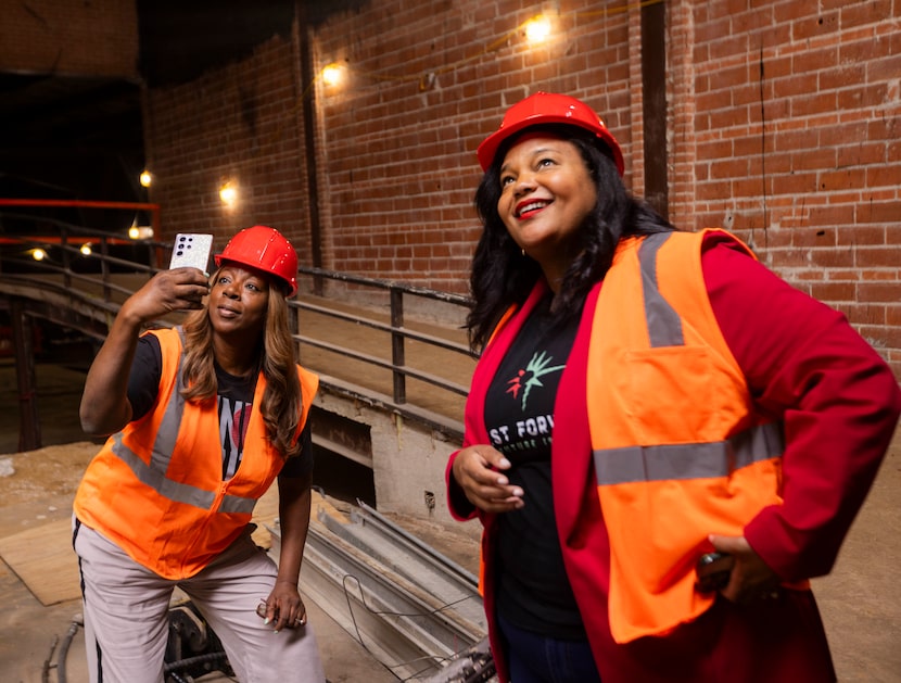 LaSheryl Walker (left), Forest Forward's community engagement director, and Elizabeth...