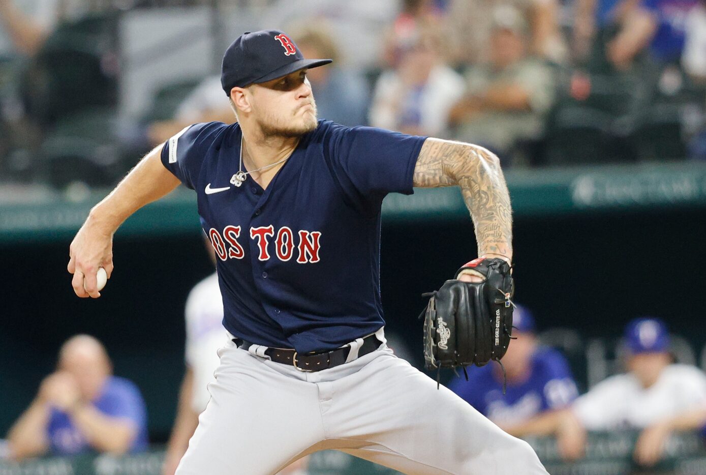 Boston Red Sox starting pitcher Tanner Houck (89) delivers during the second inning of a...