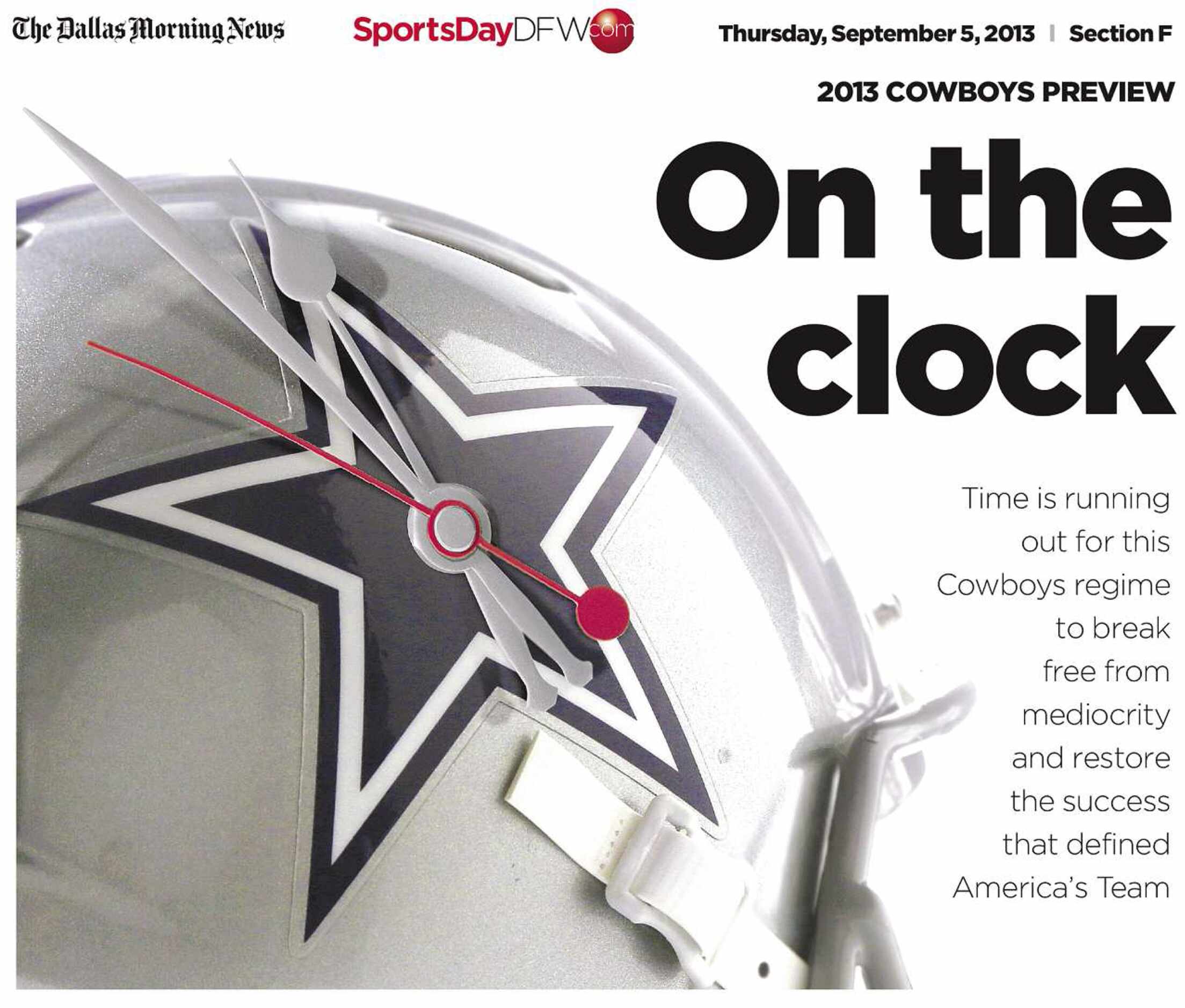 The cover of The Dallas Morning News' Cowboys preview section in 2013.