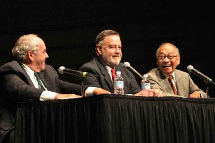 Morton H. Meyerson (center) led the project through financial woes and umpired the chronic...