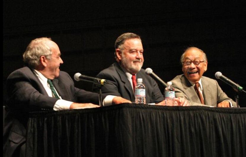 Morton H. Meyerson (center) led the project through financial woes and umpired the chronic...
