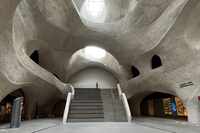 The lobby and stairs of the new Gilder Center at the American Museum of Natural History in...