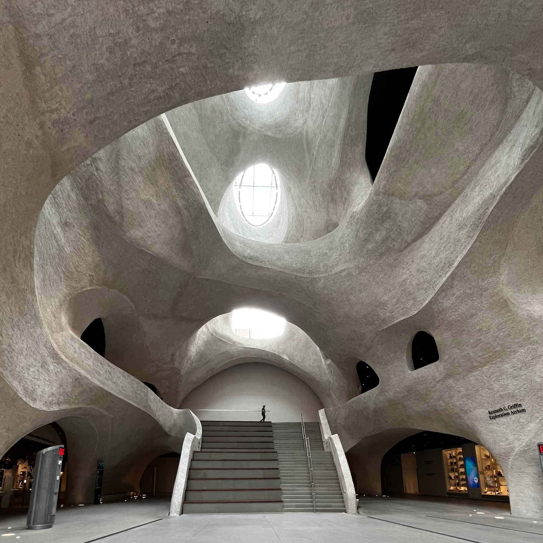 Lobby and stairs of the new Gilder Center at the American Museum of Natural History, in New...