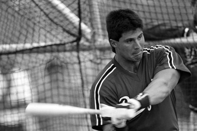 Jose Canseco, pictured here taking batting practice with the Rangers in 1994, will open the...