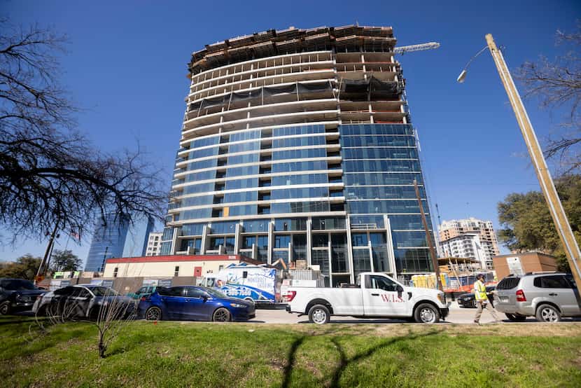 Construction is underway on the Hanover Turtle Creek residential tower at 2525 Turtle Creek...