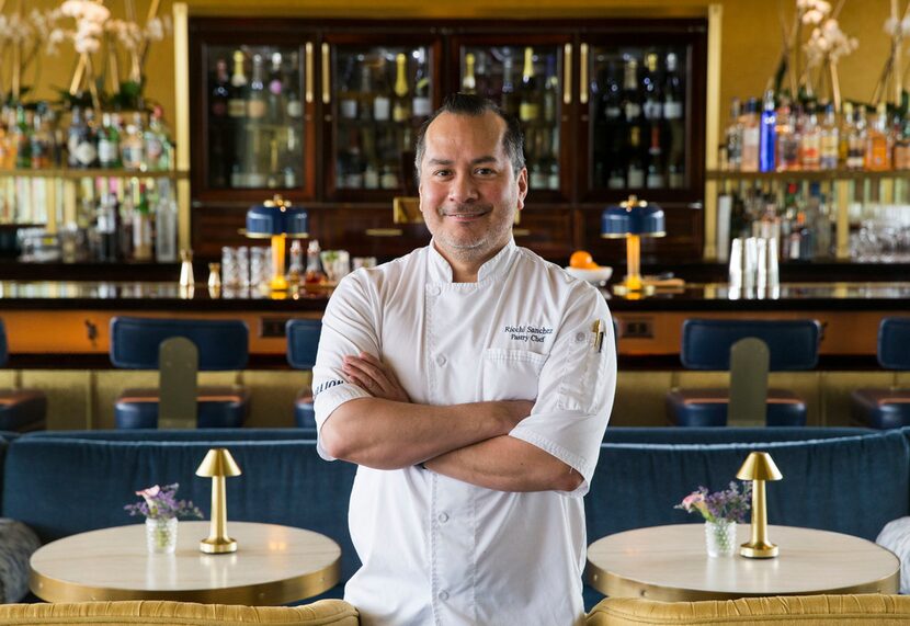 Pastry chef Ricchi Sanchez poses for a portrait at Bullion restaurant in Dallas.