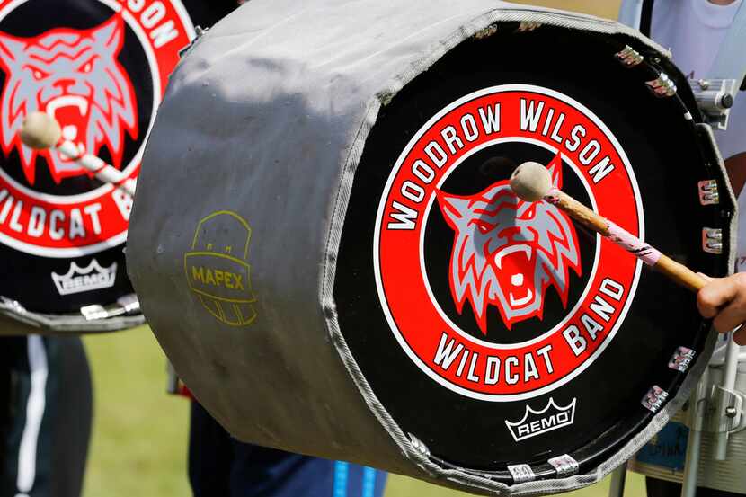 Before classes begin, the Woodrow Wilson High School Wildcat Band rehearses in preparation...