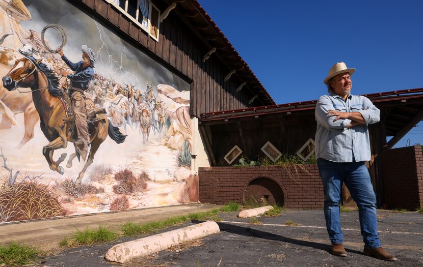 Edwin Cabaniss at the location of the historic Longhorn Ballroom entrance sign in Dallas.