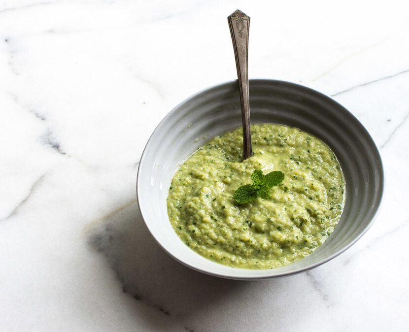 Chilled Roasted Eggplant and Green Bell Pepper Soup 