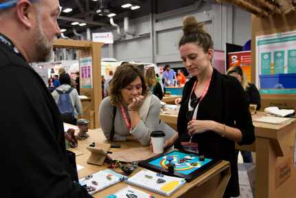 Julie Lee and her coworker Karla Courtney visited one of the low tech booths at SXSW. It...