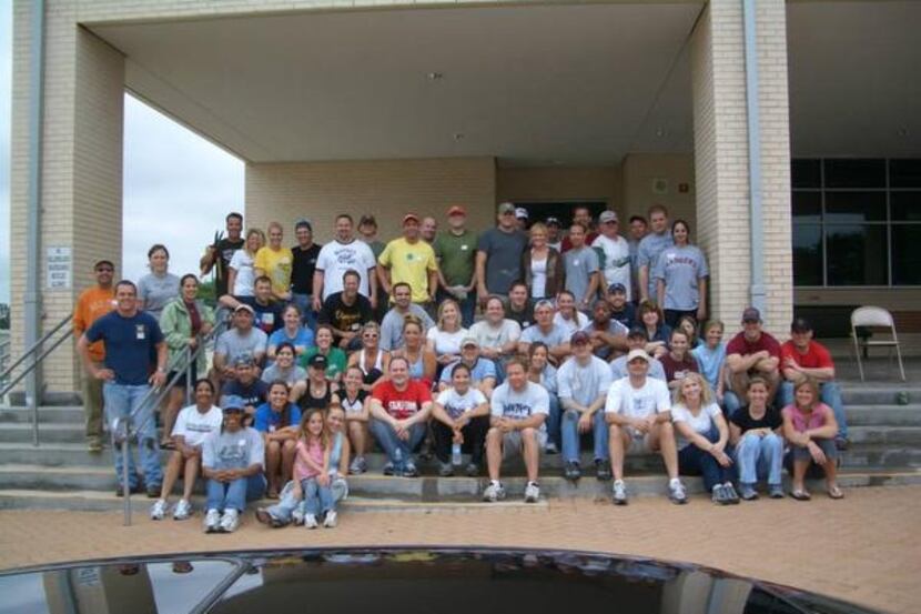 
A corporate team gathers to volunteer for Greater Lewisville Cares. They helped refurbish a...