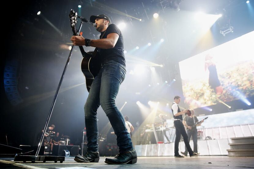 Luke Bryan performs at the Gexa Energy Pavilion in Dallas Saturday September 20, 2014.