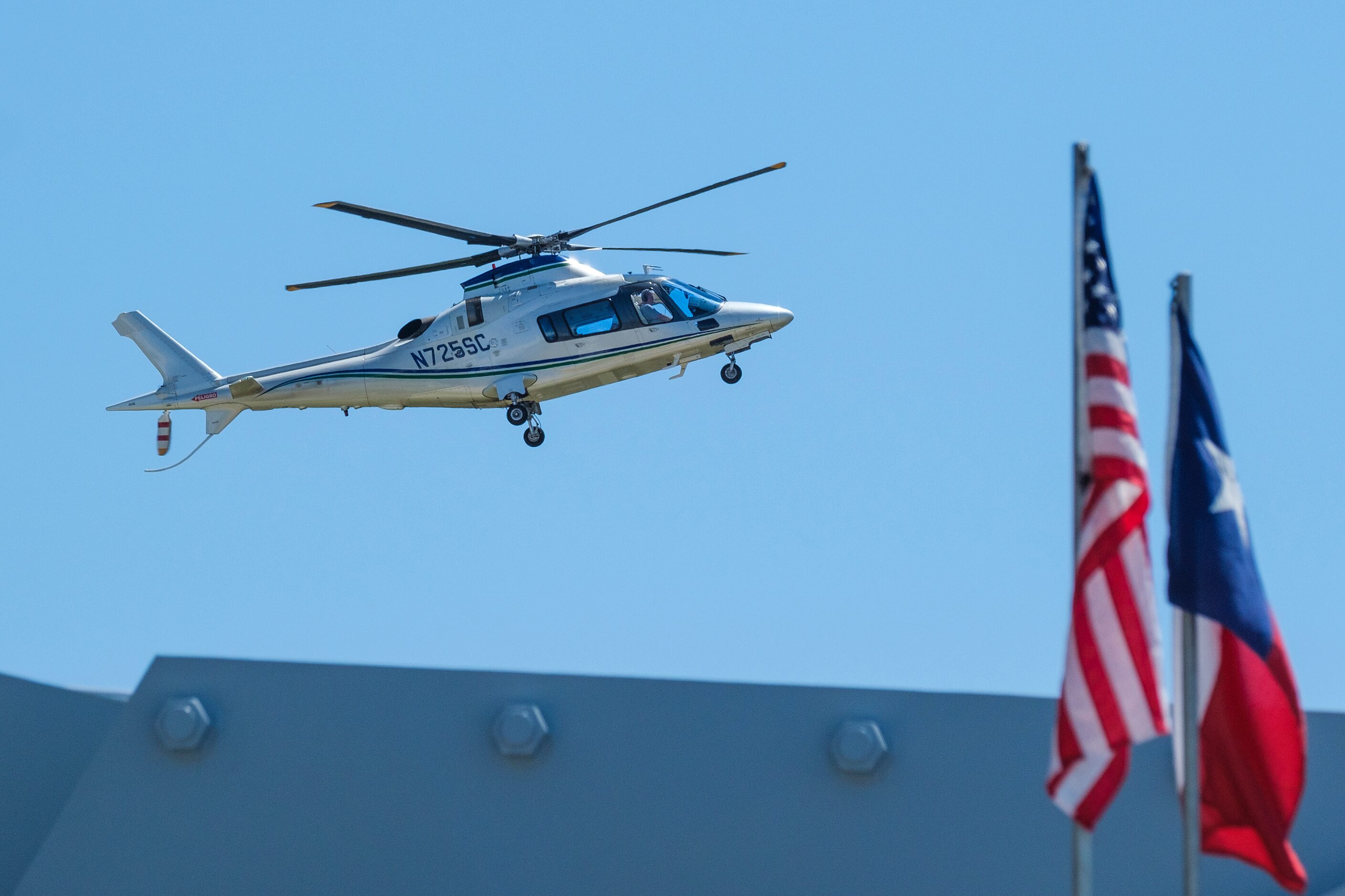 Dallas Cowboys owner Jerry Jones helicopter lands at the stadium before an NFL football game...