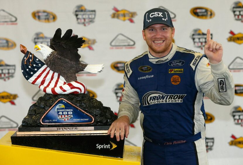 LONG POND, PA - AUGUST 01:  Chris Buescher, driver of the #34 Dockside Logistics Ford,...