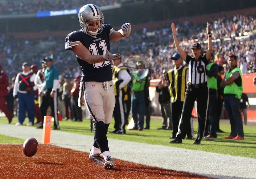 Dallas Cowboys wide receiver Cole Beasley (11) celebrates after a touchdown during the...