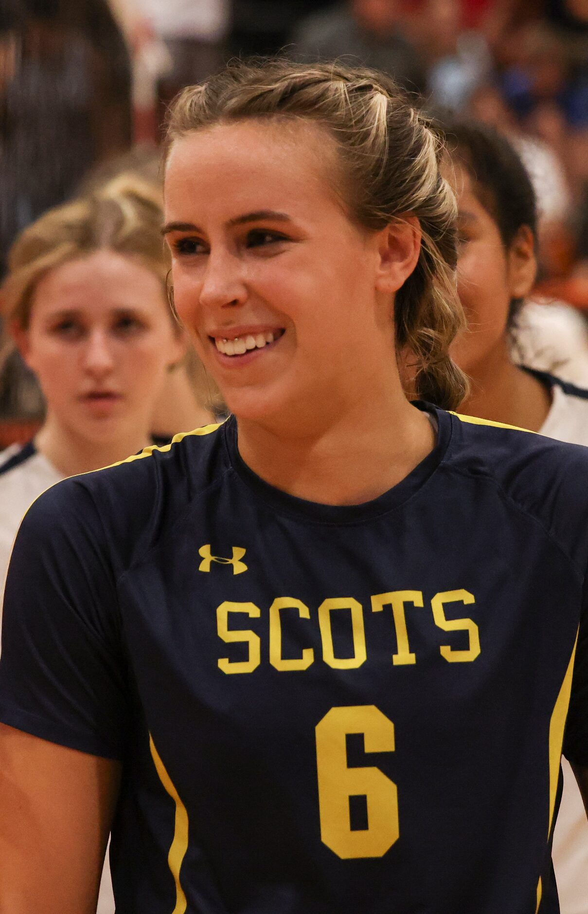 Highland Park High School’s Zoe Winford after the volleyball game between Rockwall High...