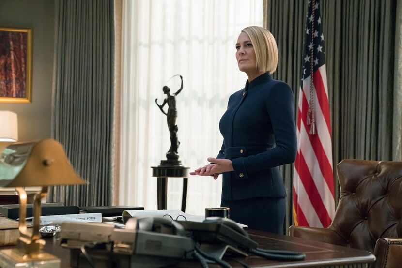 Robin Wright has ascended to the presidency in the final season of "House of Cards." 