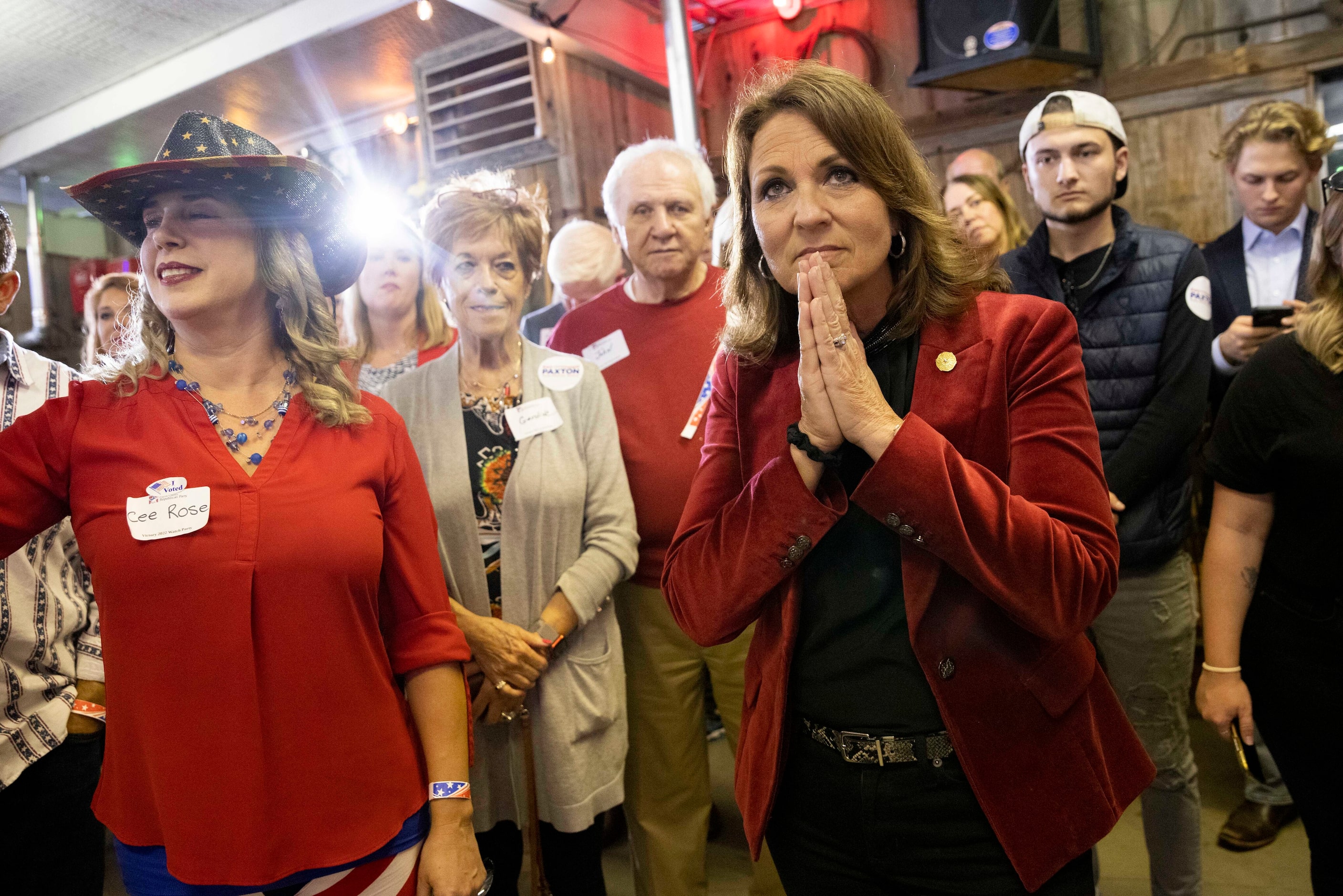 Sen. Angela Paxton waits to hear the results of her election on Tuesday, Nov. 8, 2022, at...