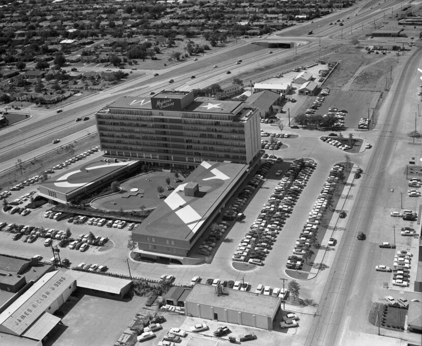  The Meadows Building as it looked in June 1956. The wing along Central was destroyed in...