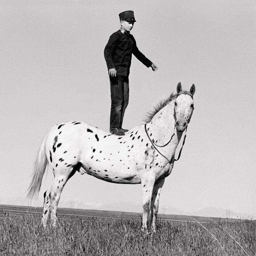 Wilson  took the photo  Hutterite Boy on Appaloosa  in the Golden Valley Colony of Ryegate,...