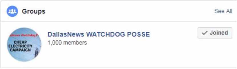 Our Watchdog Posse group on Facebook has 1,000 members. 