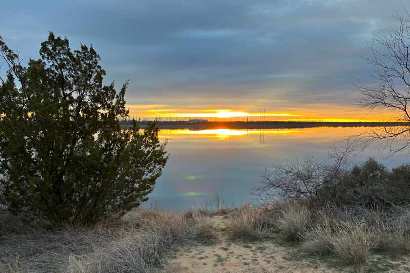 A photo of a sunset in Lake Colorado City State Park posted on the park's Facebook page.