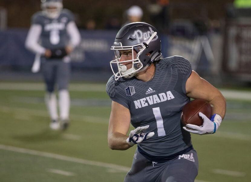 FILE - Nevada wide receiver McLane Mannix (1) runs after making a catch against Colorado...