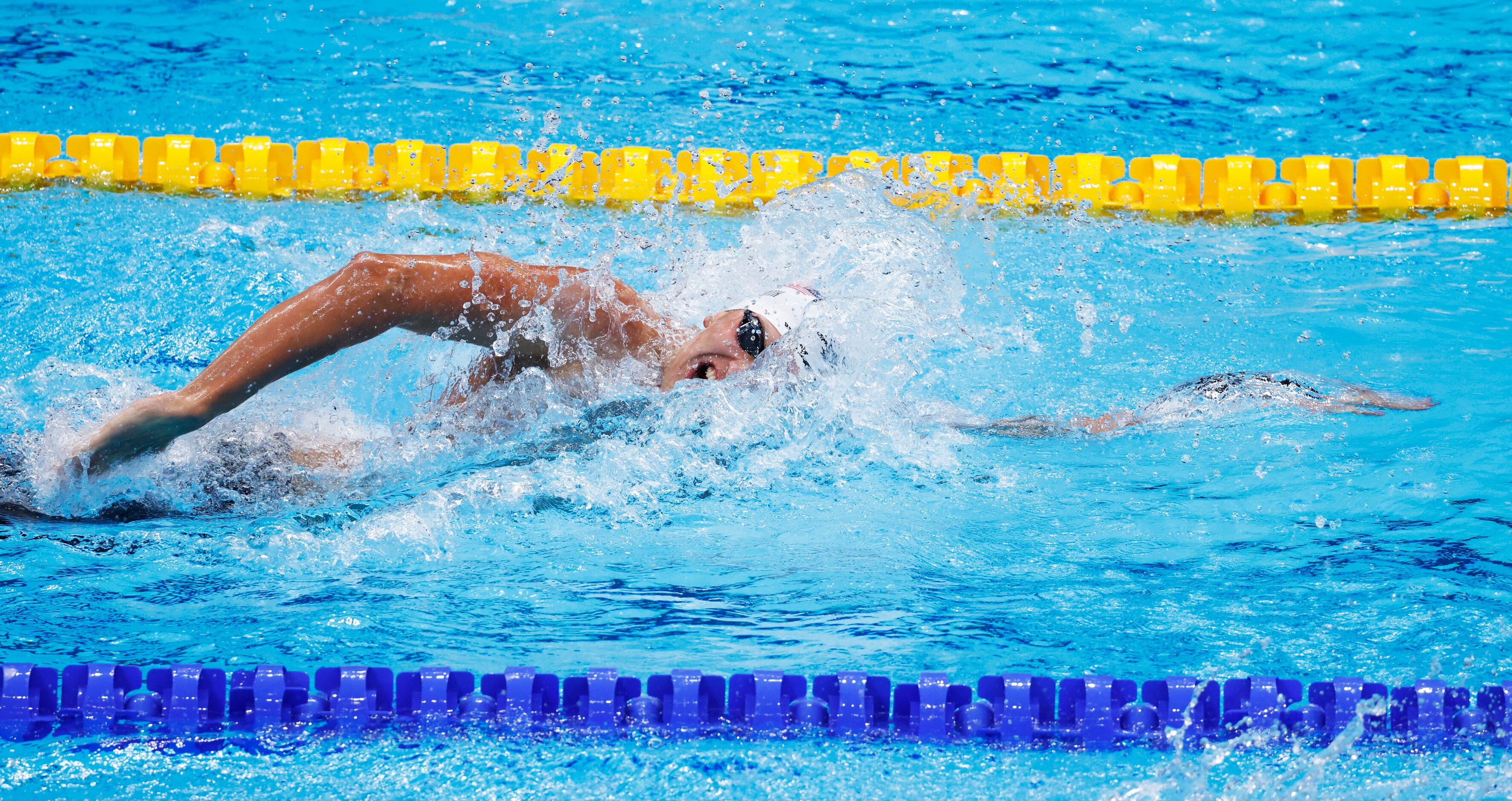 USA’s Kieran Smith competes in the men’s 200 meter freestyle at a swim qualifying event...