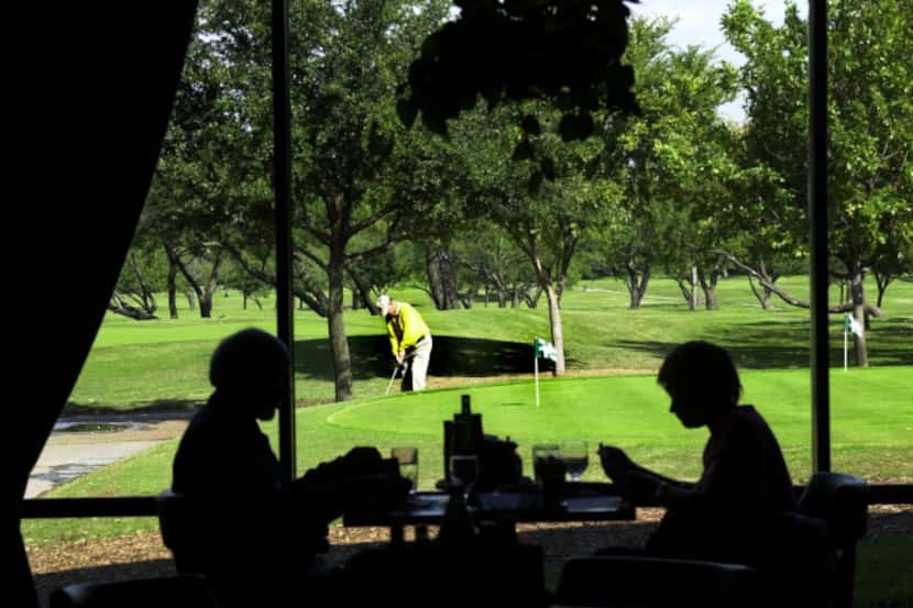 A golfer works on his short game, while diners have a quite lunch. These are just some of...
