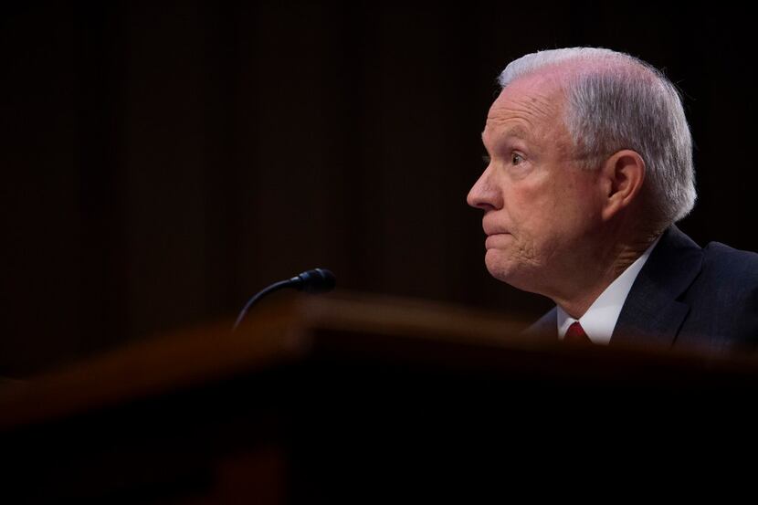 Attorney General Jeff Sessions testifies before the Senate Intelligence Committee, on...
