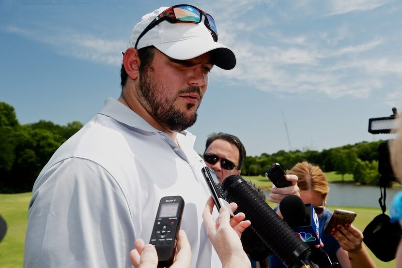 Dallas Cowboys offensive guard Zack Martin speaks to the media during the 29th annual Dallas...