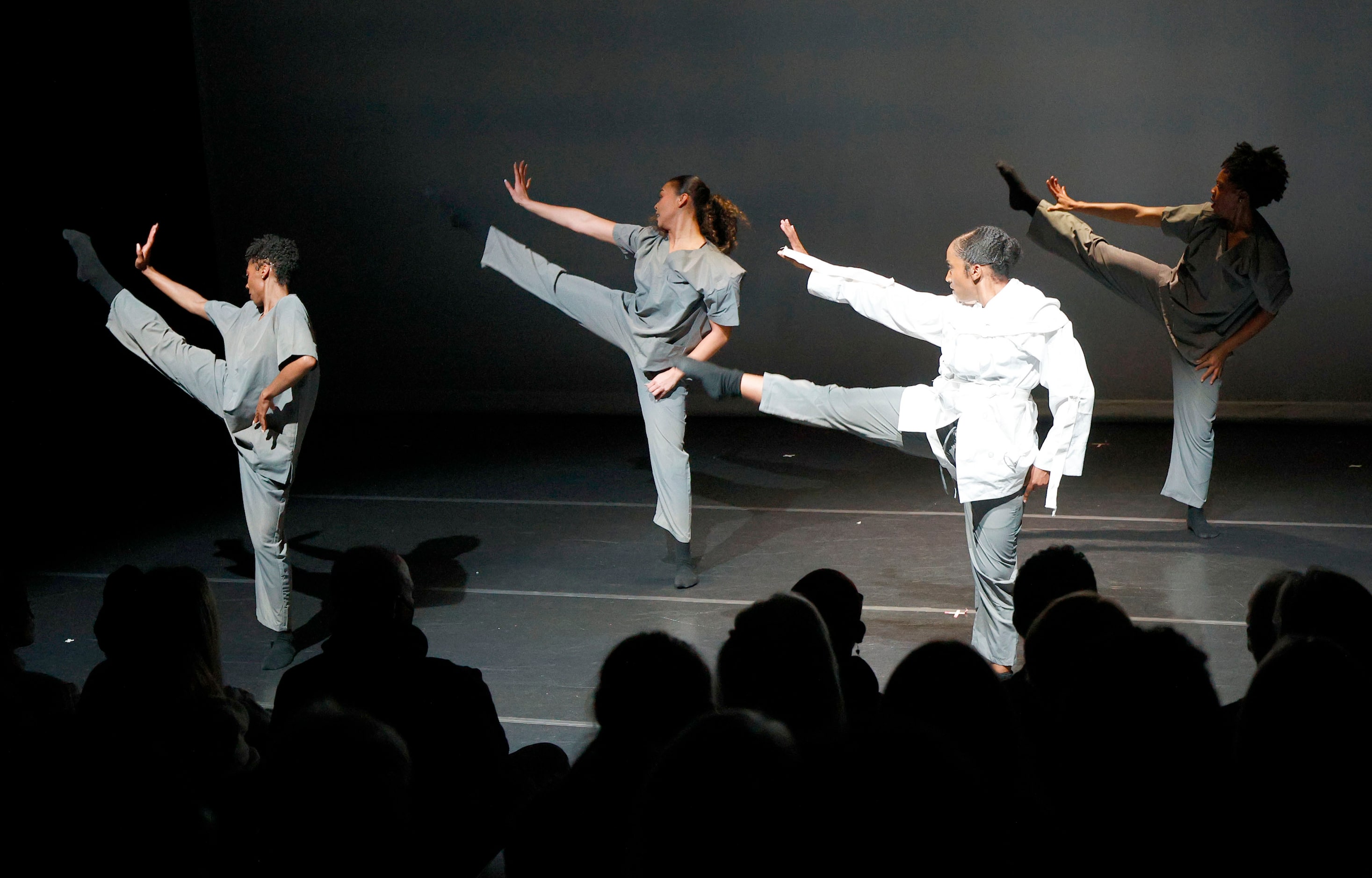 Former Dallas Black Dance Theatre dancers perform “Psychological Warefare: A Carte Blanche,”...